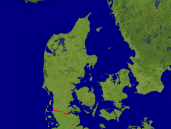 Denmark Satellite + Borders 640x480